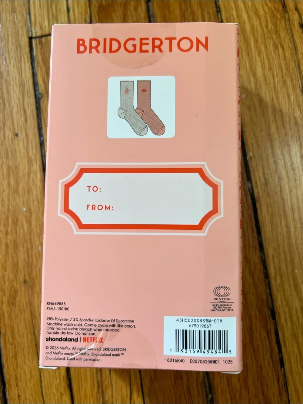 Netflix Bridgerton Women's Crew Socks - Pink & Cream (2-Pack)
